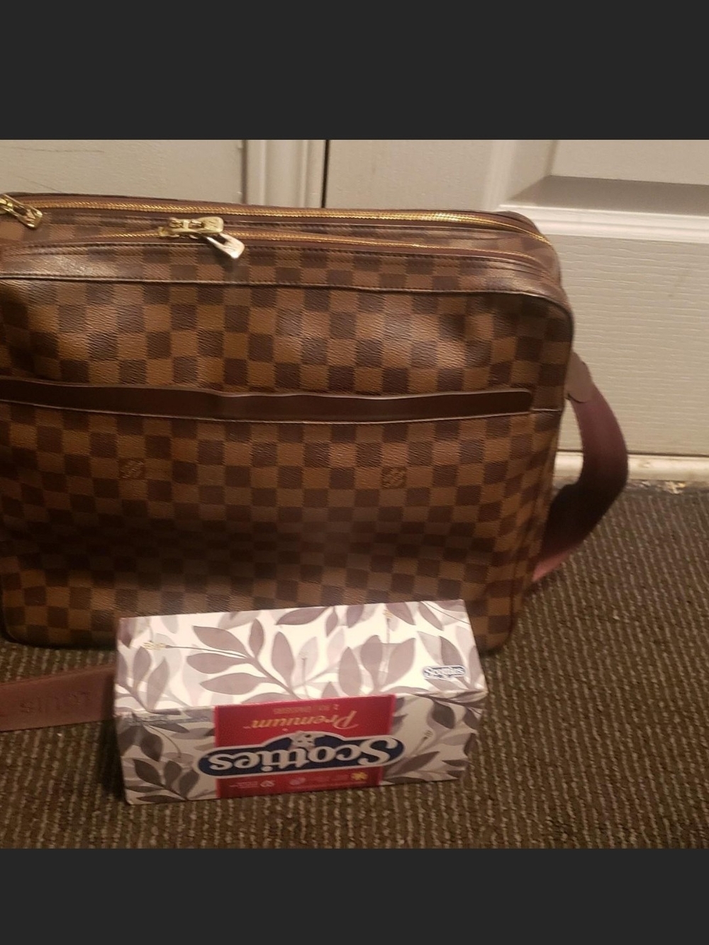 Louis Vuitton Brown Checkered Messenger Bag